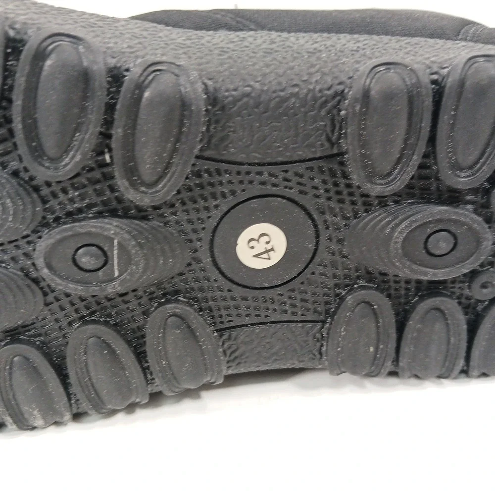 Sport Mens Black Faux Fur Lined Winter Snow Boots Quilted Bungee Strap Size 43